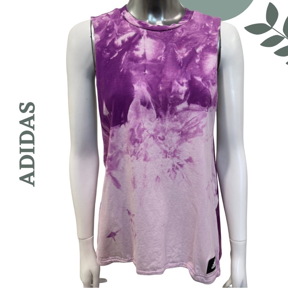 🛍️ ADIDAS Tie-Dye Sleeveless Tank – Size Medium – Lavender Crush